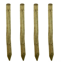 Palo tondo a punta pz.4 per recinzioni e staccionate cm.8x200h in legno di pino impregnato - Salone precio