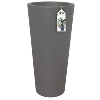Vaso Pure Straight Round High 40Cm Antracite Esterno Interno Giardino