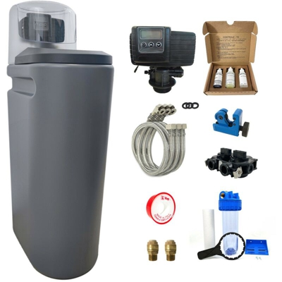 Addolcitore d'acqua 25L Fleck 5600 SXT completo di pre-filtrazione e accessori di montaggio