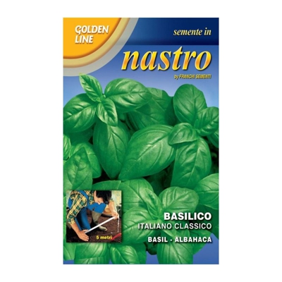 Bustina Nastro Semi Di Basilico Classico Italiano Tigullio Orto Giardino Semi