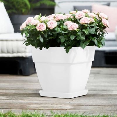 Vaso Vibia Campana Square 30Cm White Elho