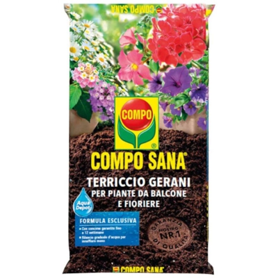 Terriccio Per Gerani Balconi Fioriere 20Lt Compo Sana