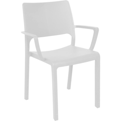 Dmora Poltrona impilabile da interno ed esterno, Made in Italy, 58x52x82 cm, color Bianco precio