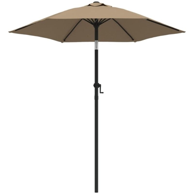 vidaXL Ombrellone Grigio Talpa 200x211 cm in Alluminio - Marrone