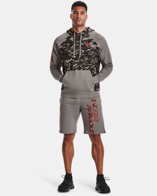 Felpa con cappuccio UA Rival Fleece Camo Script da uomo