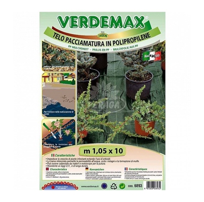 Telo per Pacciamatura in Polipropilene Verde m 1,05x10 Verdemax