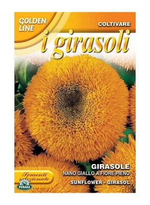 Sementi di Girasole nano giallo a fiore pieno fiori giardino semi