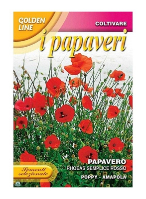 SEMENTI DI PAPAVERO RHOEAS SEMPLICE ROSSO orto giardino semi seeds fiori