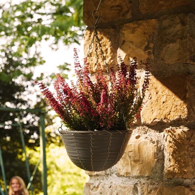 Verdemax Vaso Basket Grigio D.30Cm Appendibile Accessori Piante Fiori