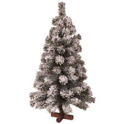 Pinetto Innevato 60Cm Con Base Albero Alberello Di Natale Addobbi