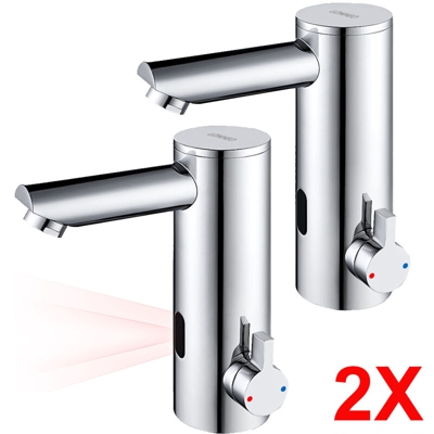 2x Lonheo Rubinetto Cucina Automatico con Sensore ad Infrarossi Miscelatore Monocomando per Lavello Acqua Calda e Fredda