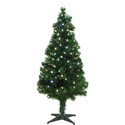 ALBERO DI NATALE CON FIBRE OTTICHE H150CM abete luminoso