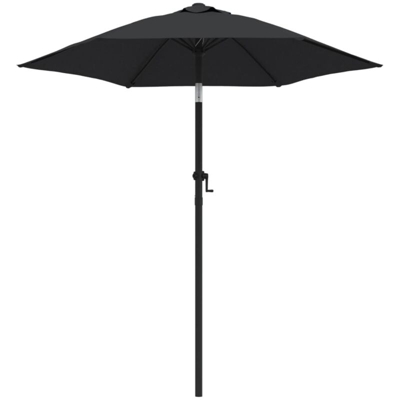 vidaXL Ombrellone Nero 200x211 cm in Alluminio - Nero