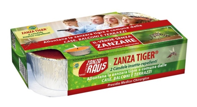 2 Candele Fiaccole Torce Anti Zanzare Tigre A Base Di Icaridina Durata 10-12 Ore