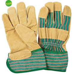 Guanto Da Giardino In Pelle E Tela Rigata Taglia Xl Verdemax en oferta