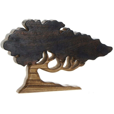 Statua Decorativa DKD Home Decor Legno di acacia Albero (1 pcs) (40 x 4 x 24 cm)