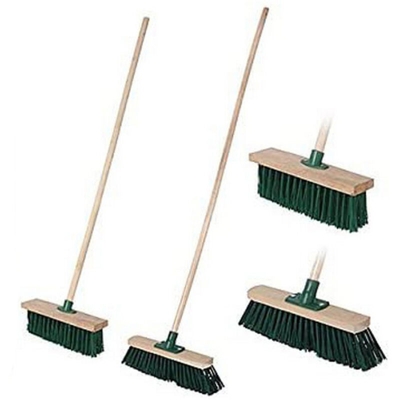 Scopa Da Giardino Con Manico In Legno Accessori Giardinaggio Pulizia Esterni