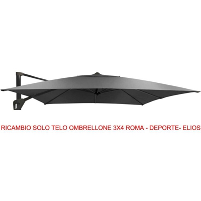 Ricambio Telo Grigio Per Ombrellone Roma Deporte Elios 3X4 Arredo Giardino Esterno