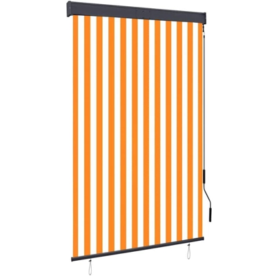 vidaXL Tenda a Rullo per Esterni 120x250 cm Bianco e Arancione - Arancione