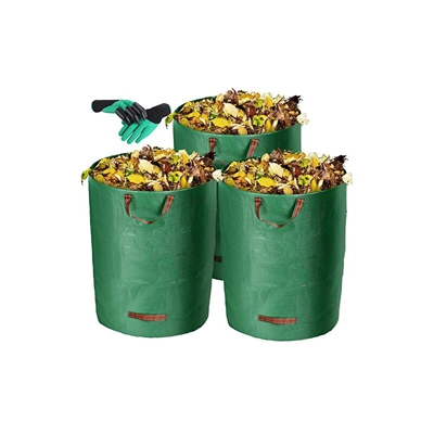 VEYFUN 3 confezioni da 300 litri di sacchi per rifiuti da giardino, resistenti e riutilizzabili, per lavori di giardinaggio, sacchi per prato,