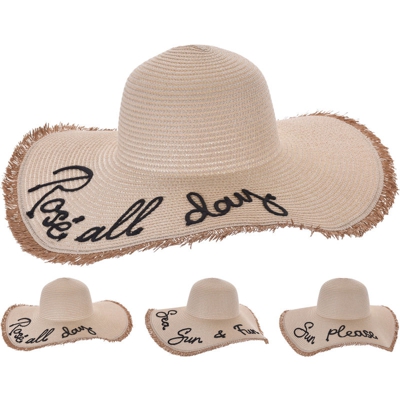 Cappello Donna In Paglia Super Floppy Colori Assortiti Accessori Abbigliamento Uomo Donna