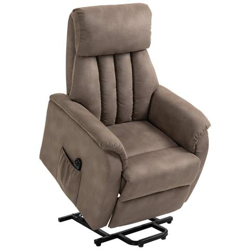 Poltrona Relax Elettrica Alzapersona Con Telecomando, Reclinabile 150° In Tessuto Marrone en oferta