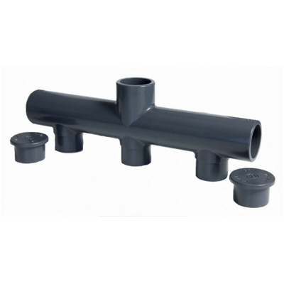 Collettore PVC Piscina Ø 50 mm - 5 uscite - 1 entrata
