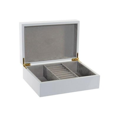 Scatola-Portagioie DKD Home Decor Metallo Laccato Romantico Floccato (25 x 16 x 8 cm)