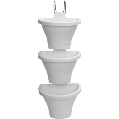 Vaso Corsica Verticale Forest 24Cm Set/3 White Elho