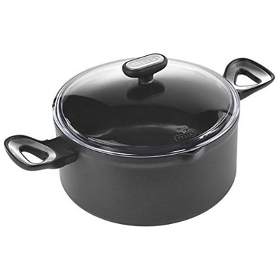 Origin+, Pentola Con Rivestimento Antiaderente Sano, Adatta A Tutti I Piani Cottura, Compresi Quelli A Induzione, In Alluminio, Colore: Grigio Al Quarzo, 6 Litri