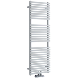 Hudson Reed Magera Scaldasalviette Moderno di Design Verticale - Termoarredo Bagno con Attacchi Centrali - Acciaio Bianco - 362W - 1215 x 400mm precio