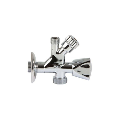 Valvola Misto Ottone M / Doppia Uscita Mm 1/2"/ 3/4" 3/8