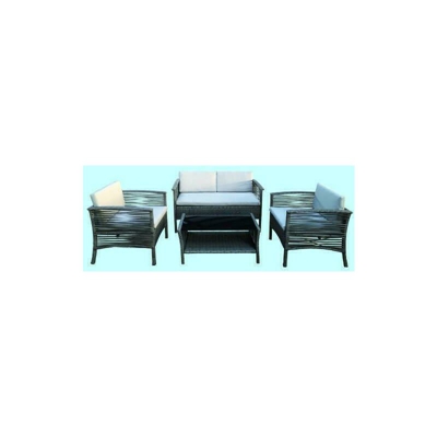 Set rattan chill-out 2poltrone 1divano 1 tavolino arredo giardino esterno