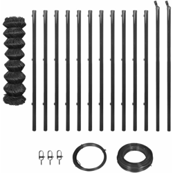 YOUTHUP Recinzione in Rete con Pali e Accessori 1,5x25 m Grigia - Grigio en oferta