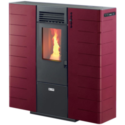 stufa a pellet canalizzata salvaspazio "slim 10" bordeaux - canadian stove. características