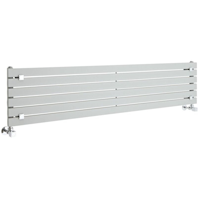 Hudson Reed Sloane Radiatore Termoarredo di Design Orizzontale Moderno - Termosifone Con Finitura Argento - Design a Colonna Piatta - 1149W - 354 x