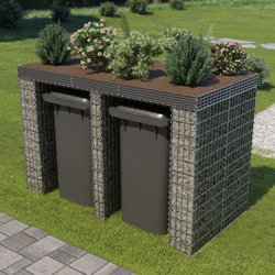 YOUTHUP Gabbione in Acciaio Zincato per Bidoni 190x100x130 cm - Argento precio