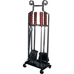 Set camino in ferro battuto manico legno 78 altezza cm70 attrezzi caminetto en oferta