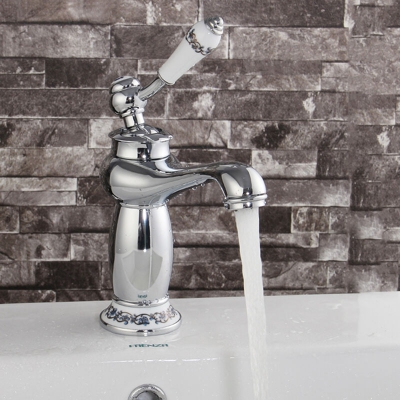 Antico rubinetto monocomando lavabo a cascata lavello lavabo in ottone da cucina bagno con 2 tubi