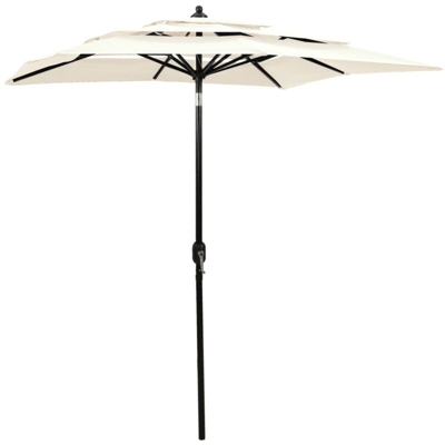 vidaXL Ombrellone a 3 Livelli con Palo in Alluminio Sabbia 2x2 m