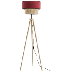 Lampada Da Terra Treppiede Cilindro Bimateriale Rosso Scuro E Filo Nero Diam 40cm Chill en oferta
