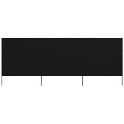 Paravento A 3 Pannelli In Tessuto 400x160 Cm Nero