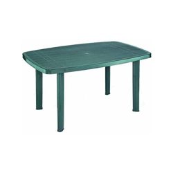 Tavolo da giardino in plastica rettangolare Faro 137x78x72h cm - Verde en oferta