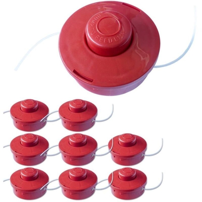 Nemaxx 8x FS2 bobina con starter automatico, bobina a doppia fila, rullo di nylon, accessori, ricambio, bobina per decespugliatore a benzina - rosso