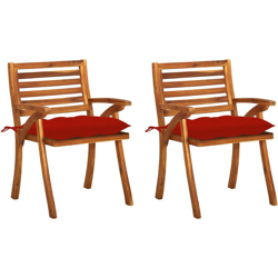 vidaXL Sedie da Pranzo da Giardino con Cuscini 2 pz Massello di Acacia - Marrone precio