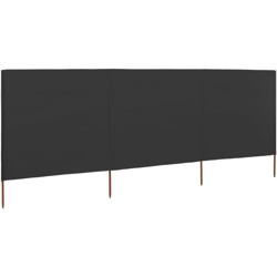vidaXL Paravento a 3 Pannelli in Tessuto 400x120cm Antracite - Antracite en oferta