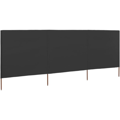 vidaXL Paravento a 3 Pannelli in Tessuto 400x120cm Antracite - Antracite