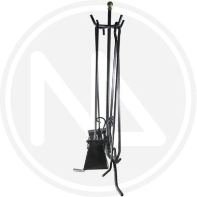 Set Camino 5 Pezzi in Ferro Ferro Battuto Manico Curvo mod. 147-A
