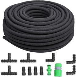 MVPOWER Tubo Poroso per Irrigazione, 13mm x 50 m Tubo Acqua in Gomma per Irrigazione Giardino con Connettori, Tubo per Irrigazione Rinforzato, características