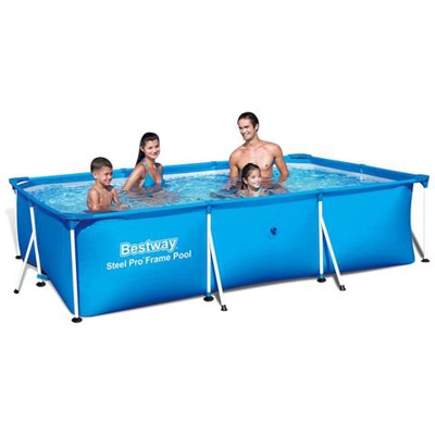 56404 Piscina Rettangolare 300 X 201 66cm Con Telaio Acciaio